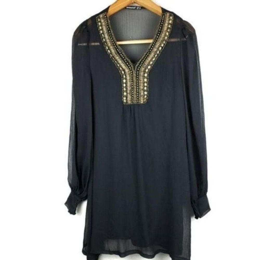 Atmosphere chiffon studded dress black size 8